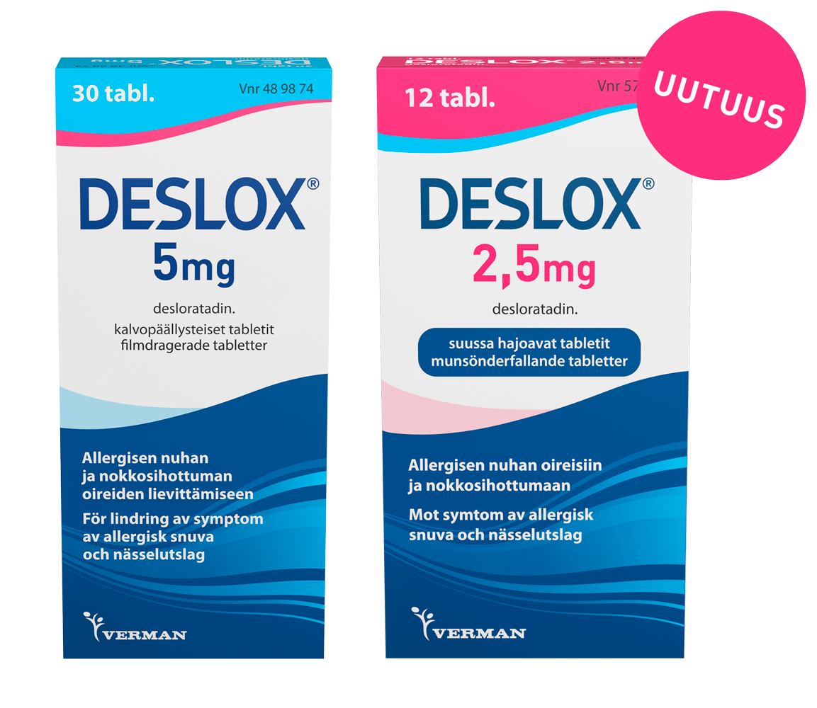 Deslox väsyttämätön allergialääke 30 tabl. pakkaus